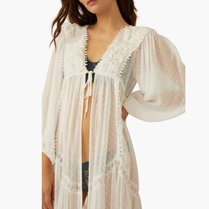 Free People Lace Clip Dot Robe size M